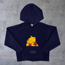 Load image into Gallery viewer, Vintage Disneyland Paris Winnie The Pooh Navy Blue Fleece Hoodie