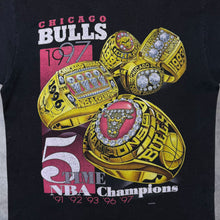 Load image into Gallery viewer, Vintage Pro Player NBA Chicago Bulls "5 Time Champions" Black Single Stitch T-Shirt