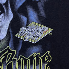 Load image into Gallery viewer, Vintage 3D Emblem "Bad To The Bone" Skull Biker Graphic Black Single Stitch T-Shirt