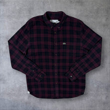 Load image into Gallery viewer, Lacoste "Regular Fit" Burgundy Black Plaid Check Long Sleeve Button-Down Shirt