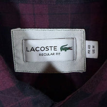 Load image into Gallery viewer, Lacoste "Regular Fit" Burgundy Black Plaid Check Long Sleeve Button-Down Shirt