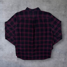 Load image into Gallery viewer, Lacoste "Regular Fit" Burgundy Black Plaid Check Long Sleeve Button-Down Shirt