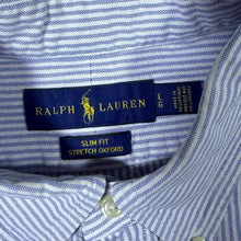 Load image into Gallery viewer, Ralph Lauren "Slim Fit Stretch Oxford" Blue Striped Long Sleeve Button-Down Shirt