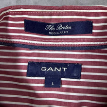 Load image into Gallery viewer, GANT "The Breton" Regular Fit Red White Striped Long Sleeve Button-Down Cotton Shirt