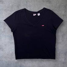 Load image into Gallery viewer, Levi's Classic Mini Red Tab Logo Black Scoop V-Neck Short Sleeve T-Shirt