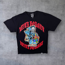 Load image into Gallery viewer, Broken Promises Co. "Never Forgive" Tattoo Goth Graphic Black T-Shirt
