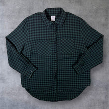 Load image into Gallery viewer, Grace & Emma Green Black Plaid Check Long Sleeve Flannel Shirt