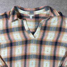 Load image into Gallery viewer, Cato Multi Plaid Check Long Sleeve Open Collar Pullover Flannel Shirt