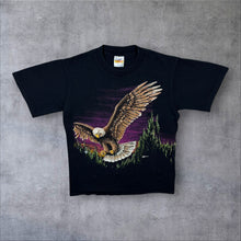 Load image into Gallery viewer, Vintage 90's Hazelwood Bald Eagle Animal Wildlife Graphic Black Single Stitch T-Shirt