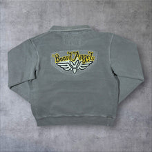 Load image into Gallery viewer, Early 00's Board Angels Kangaroo Poo Surfer Y2K Washed Grey 1/4 Zip Sweatshirt