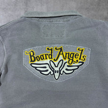 Load image into Gallery viewer, Early 00's Board Angels Kangaroo Poo Surfer Y2K Washed Grey 1/4 Zip Sweatshirt