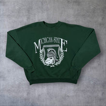Load image into Gallery viewer, Vintage 90's Dodger NCAA Michigan State Spartans College Graphic Green Sweatshirt