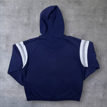 Load image into Gallery viewer, NFL Dallas Cowboys Embroidered Football Spellout Navy Blue Zip Hoodie