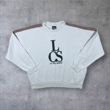 Load image into Gallery viewer, Vintage Le Coq Sportif Embroidered Logo Spellout White Distressed Sweatshirt