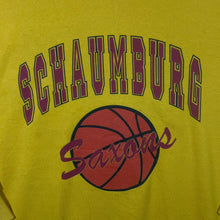 Load image into Gallery viewer, Vintage Hanes "Schaumburg Saxons" Basketball Graphic Yellow Sweatshirt