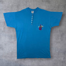Load image into Gallery viewer, Vintage Mickey & Co. Disney Goofy Embroidered Pocket Blue Henley Button T-Shirt