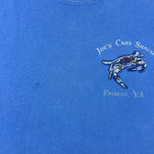 Load image into Gallery viewer, Joe's Crab Shack "Fairfax, VA" USA Tourist Spellout Graphic Blue T-Shirt