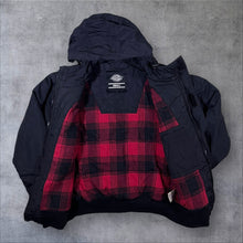 Load image into Gallery viewer, Dickies Classic Black Red Plaid Check Lined Lightly Padded Hooded Jacket