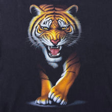 Load image into Gallery viewer, Early 00's Rock Eagle Tiger Animal Wildlife Graphic Black Cotton T-Shirt