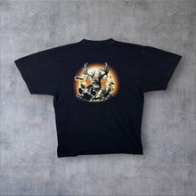 Load image into Gallery viewer, Early 00's Rock Eagle Tiger Animal Wildlife Graphic Black Cotton T-Shirt