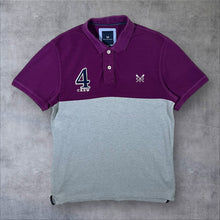 Load image into Gallery viewer, Crew Clothing Company Maroon Grey Colour Block Short Sleeve Cotton Polo Shirt