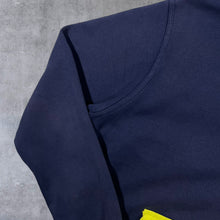 Load image into Gallery viewer, Nike Mini Logo Faded Navy Blue Yellow Colour Block Zip Hoodie