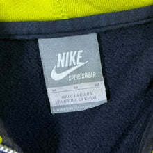 Load image into Gallery viewer, Nike Mini Logo Faded Navy Blue Yellow Colour Block Zip Hoodie