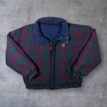 Load image into Gallery viewer, Vintage Tommy Hilfiger Tartan Check Colour Block Reversible Down Feather Puffer Jacket