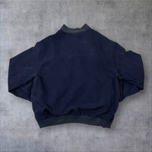 Load image into Gallery viewer, Vintage Porto Di Panama 100% Silk Navy Blue Lightweight Button Bomber Jacket