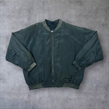 Load image into Gallery viewer, Vintage Henry Morell 100% Silk Faded Green Lightweight Zip Bomber Jacket