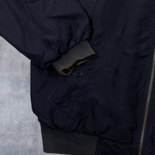 Load image into Gallery viewer, Vintage Let's Go 100% Silk Black Lightweight Zip Bomber Jacket