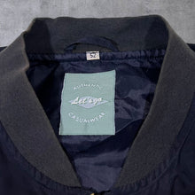 Load image into Gallery viewer, Vintage Let's Go 100% Silk Black Lightweight Zip Bomber Jacket