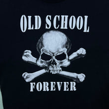 Load image into Gallery viewer, Delta "Old School Forever" Skull Crossbones Biker Graphic Black T-Shirt