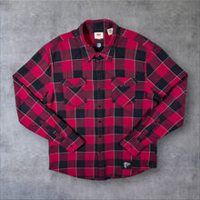 Load image into Gallery viewer, Levi's NFL Atlanta Falcons Red Black Plaid Check Long Sleeve Flannel Shirt