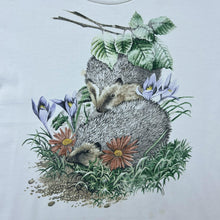 Load image into Gallery viewer, Vintage Harlequin Hedgehog Animal Nature Wildlife Graphic White T-Shirt