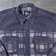 Load image into Gallery viewer, Vintage Elivya Sportswear Grey White Plaid Check Long Sleeve Cotton Shirt