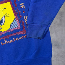 Load image into Gallery viewer, Vintage Looney Tunes (1997) Tweety Slogan Graphic Blue Sweatshirt