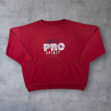 Load image into Gallery viewer, Vintage Pro Spirit Embroidered Spellout Red Crewneck Distressed Sweatshirt