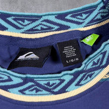Load image into Gallery viewer, Quiksilver Mini Logo Blue Striped Patterned Skater Surfer Short Sleeve T-Shirt