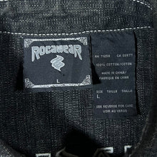 Load image into Gallery viewer, Early 00's Rocawear Y2K Hip Hop Raw Dark Grey Denim Button Jacket
