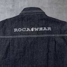 Load image into Gallery viewer, Early 00's Rocawear Y2K Hip Hop Raw Dark Grey Denim Button Jacket