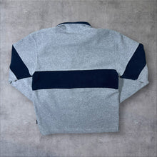 Load image into Gallery viewer, Early 00's Ellesse Embroidered Mini Logo Grey Navy Blue 1/4 Zip Fleece Sweatshirt