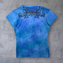 Load image into Gallery viewer, Hard Rock Couture "Hard Rock Cafe Orlando" Blue Tie Dye Y2K Tourist Stretch T-Shirt
