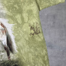Load image into Gallery viewer, The Mountain Native American Horse Graphic Green Tie Dye Cotton T-Shirt