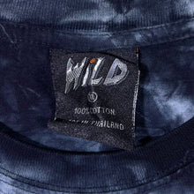 Load image into Gallery viewer, Early 00's Wild Wolf Animal Nature Wildlife Graphic Blue Tie Dye Cotton T-Shirt