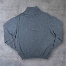 Load image into Gallery viewer, GANT Classic Grey Embroidered Mini Logo 1/4 Zip Cotton Sweater Jumper