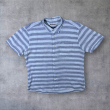 Load image into Gallery viewer, Barbour "Regular Fit" Blue Mix Striped Short Sleeve Linen Blend Shirt