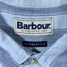 Load image into Gallery viewer, Barbour "Regular Fit" Blue Mix Striped Short Sleeve Linen Blend Shirt