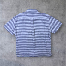Load image into Gallery viewer, Barbour "Regular Fit" Blue Mix Striped Short Sleeve Linen Blend Shirt