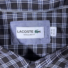 Load image into Gallery viewer, Lacoste "Regular Fit" Brown Plaid Check Long Sleeve Button-Down Cotton Shirt